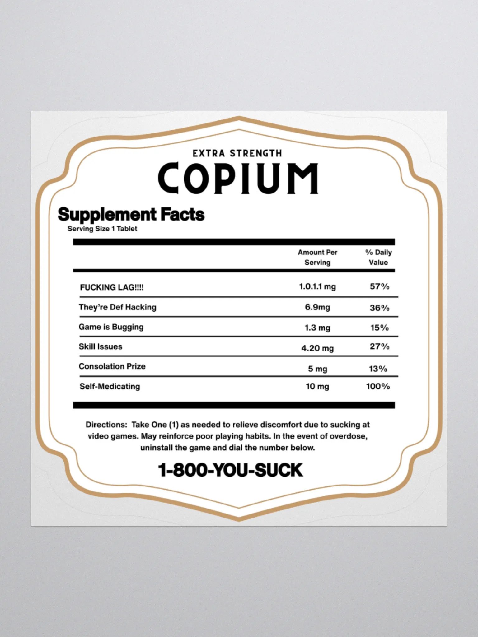 Copium Back Label Sticker product image (1)