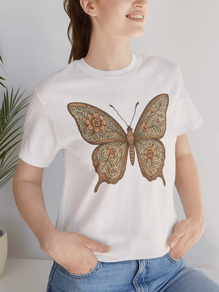 Vintage Butterfly Floral T-Shirt – Bella + Canvas 3001 product image (2)