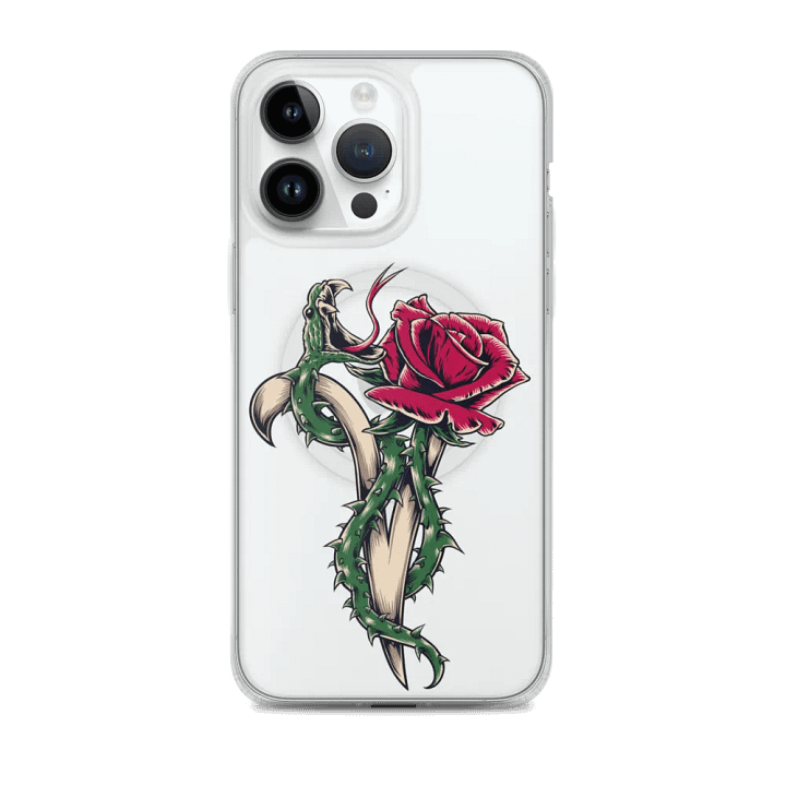 Red V-Rose Clear iPhone Case product image (2)