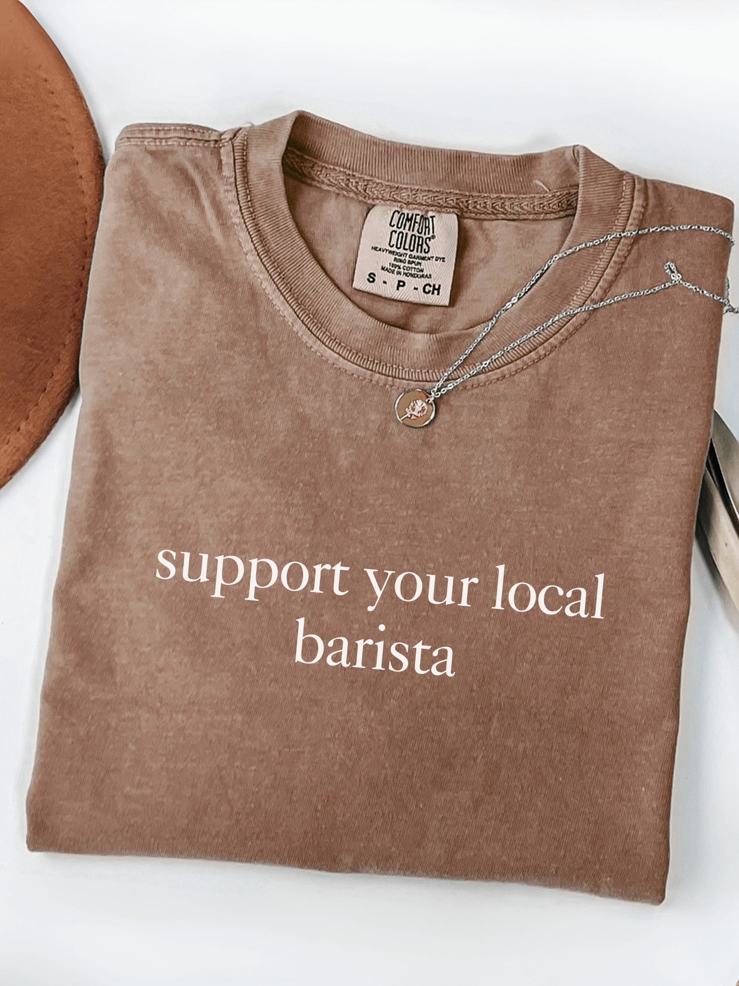 Support Your Local Barista Tee – Comfort Colors Coffee Shirt product image (7)