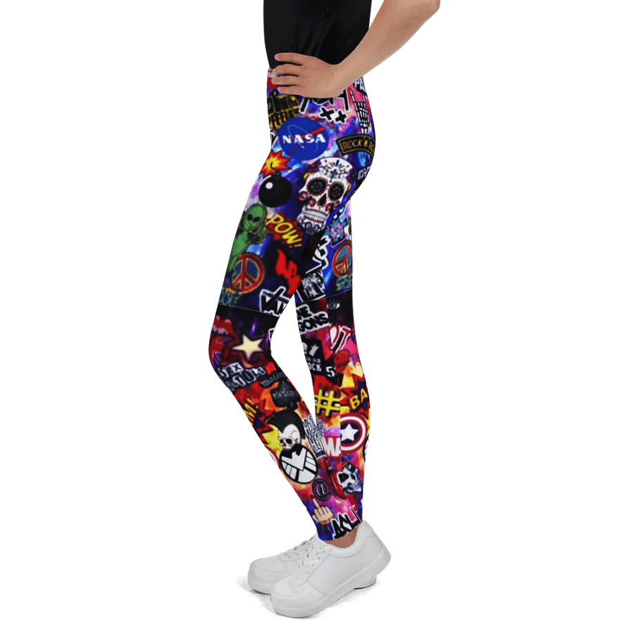 Kids Leggings – Rock and Roll Print for Cool & Edgy Style product image (12)