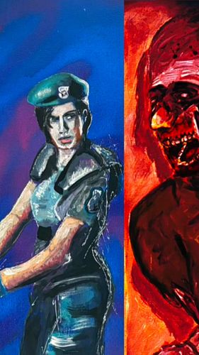 A little visual representation of an experiment I’m working on
lapse video and process video coming soon!
#residentevil #jill...