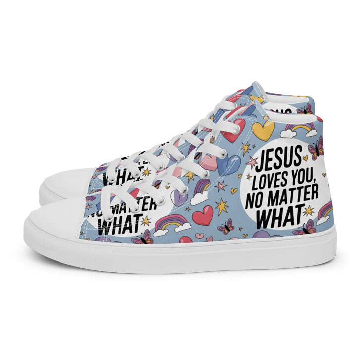 Inspirational Christian High-Top Sneakers – Jesus Loves You product image (1)
