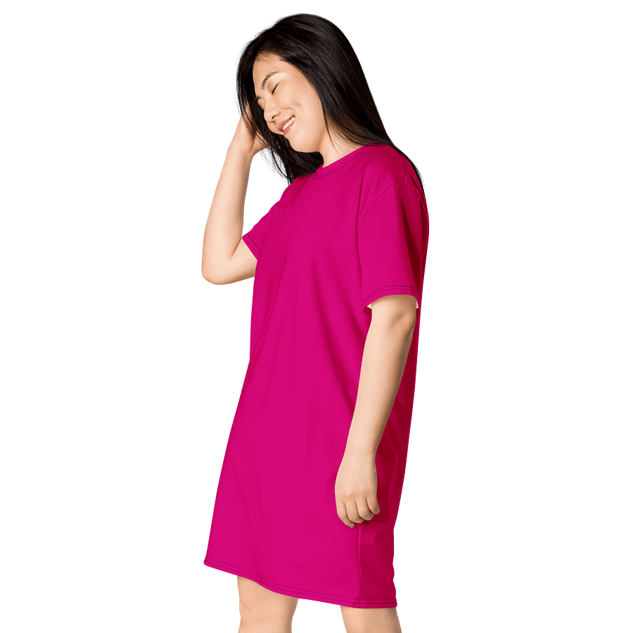 Oversized T-Shirt Dress - Vivid Medium Violet Red, Sizes 2XS-6XL product image (3)