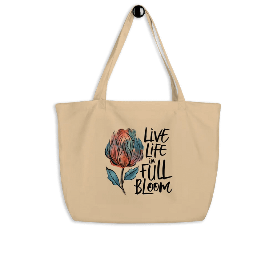 Live Life In Full Bloom Flower Abstract Big Tote Bag product image (4)