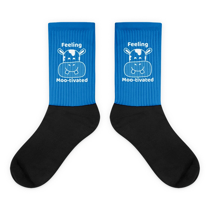 Feeling Mootivated Blue Cow Socks product image (2)