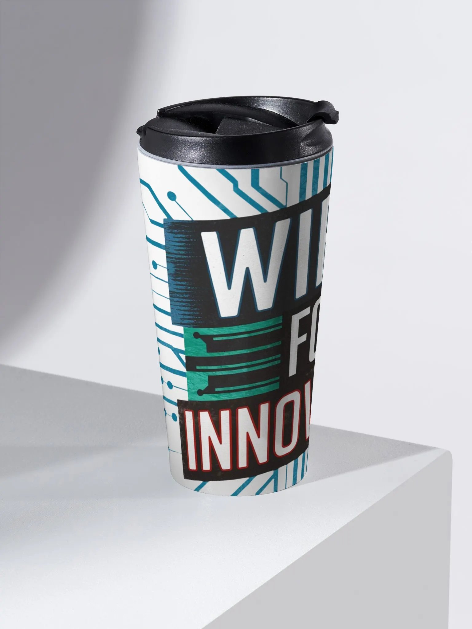Wired For Innovation Code Design Travel Mug for Tech Geeks product image (2)