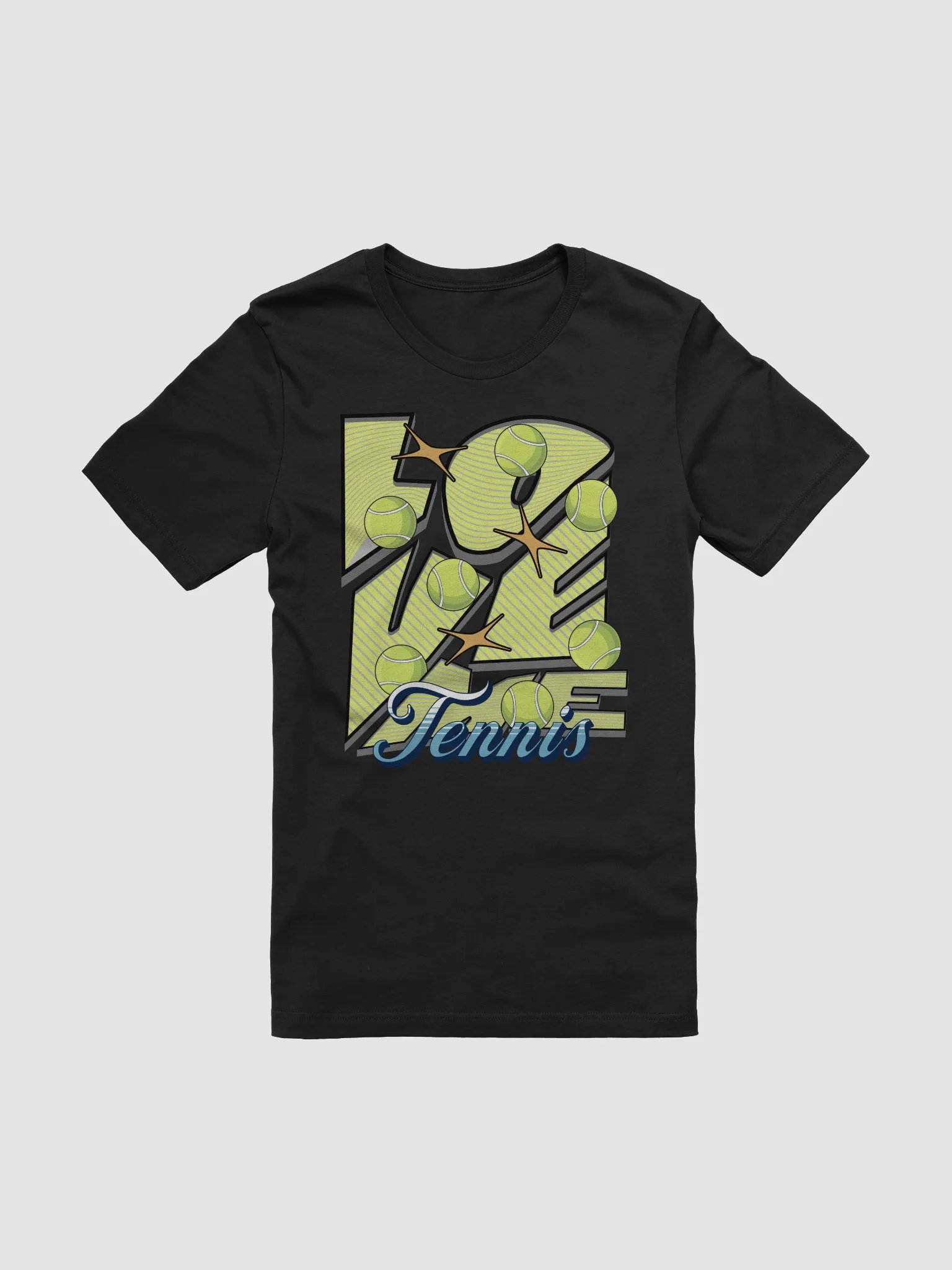 Love Me Tennis Striped Stylized T-Shirt product image (1)