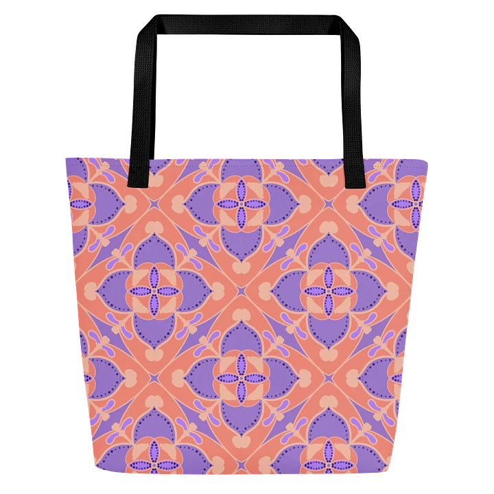 Peach and Lilac Symmetry Pattern All Over Print Tote product image (2)