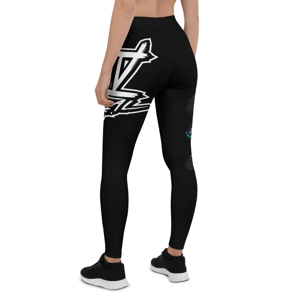 Standing Girl Bear Black All-Over Print Leggings product image (3)