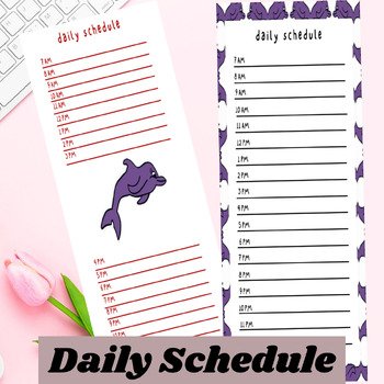 Cute Cartoon Dolphin Themed Printable Stationery Set| Notepad| Daily Schedule product image (4)