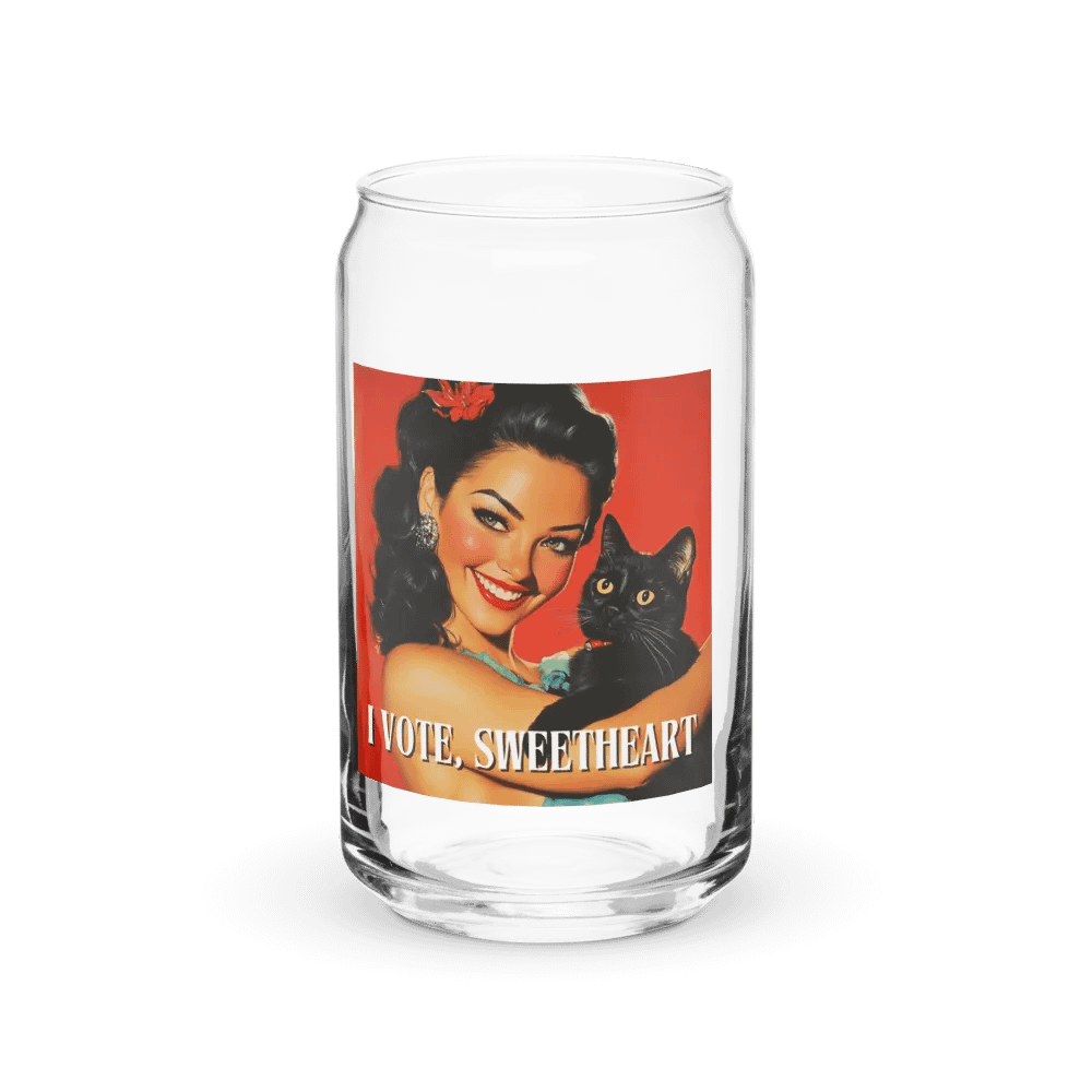 I Vote Sweetheart 4 Can-Shaped Glass product image (1)