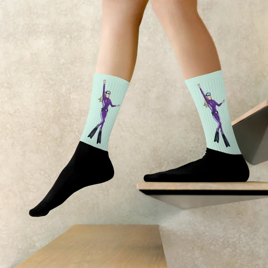 Oceanic Spirit: Free Diver Girl Socks product image (8)