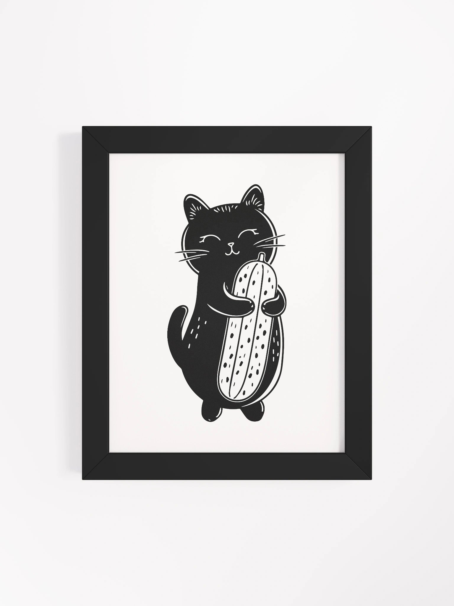 Pickle Hugs Cat Framed Poster product image (2)