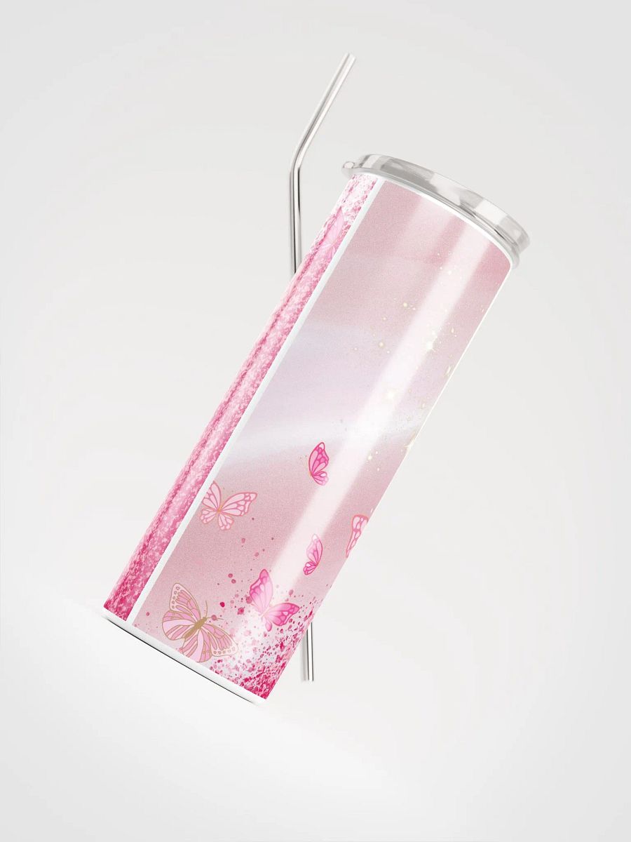 Flutter in Style with our Pink Butterfly Stainless Steel Tumbler! 🦋 product image (4)