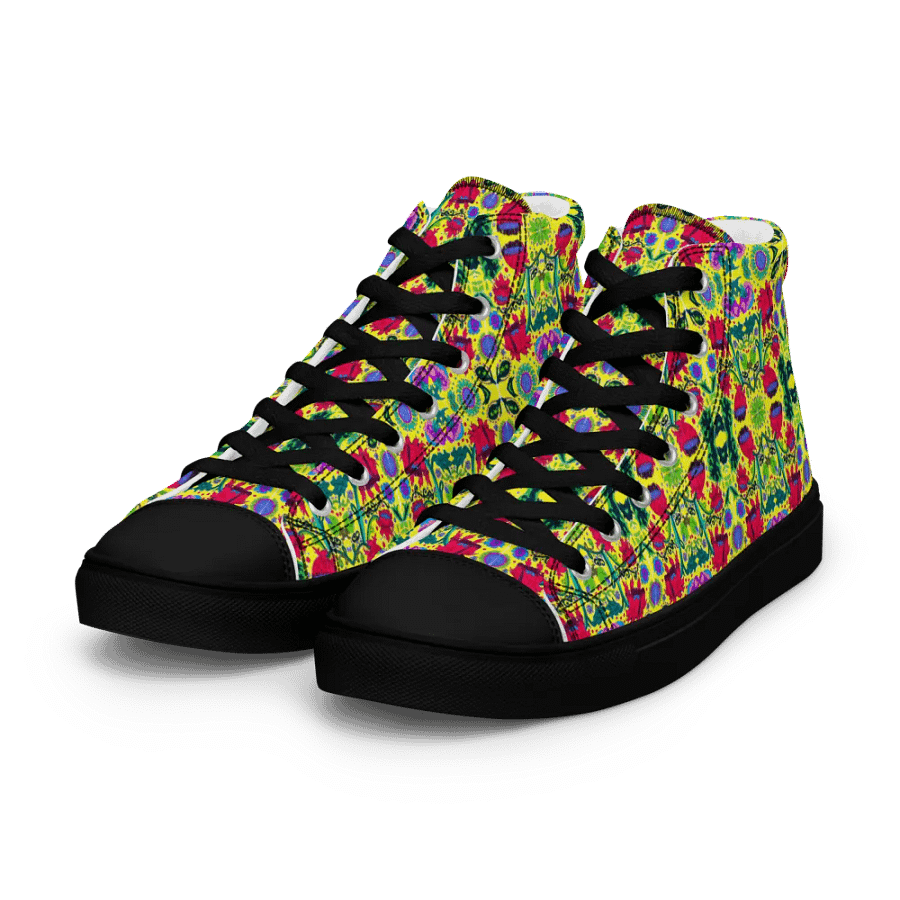 Abstract Poppy Flowers Ladies High Top Canvas Shoes product image (7)