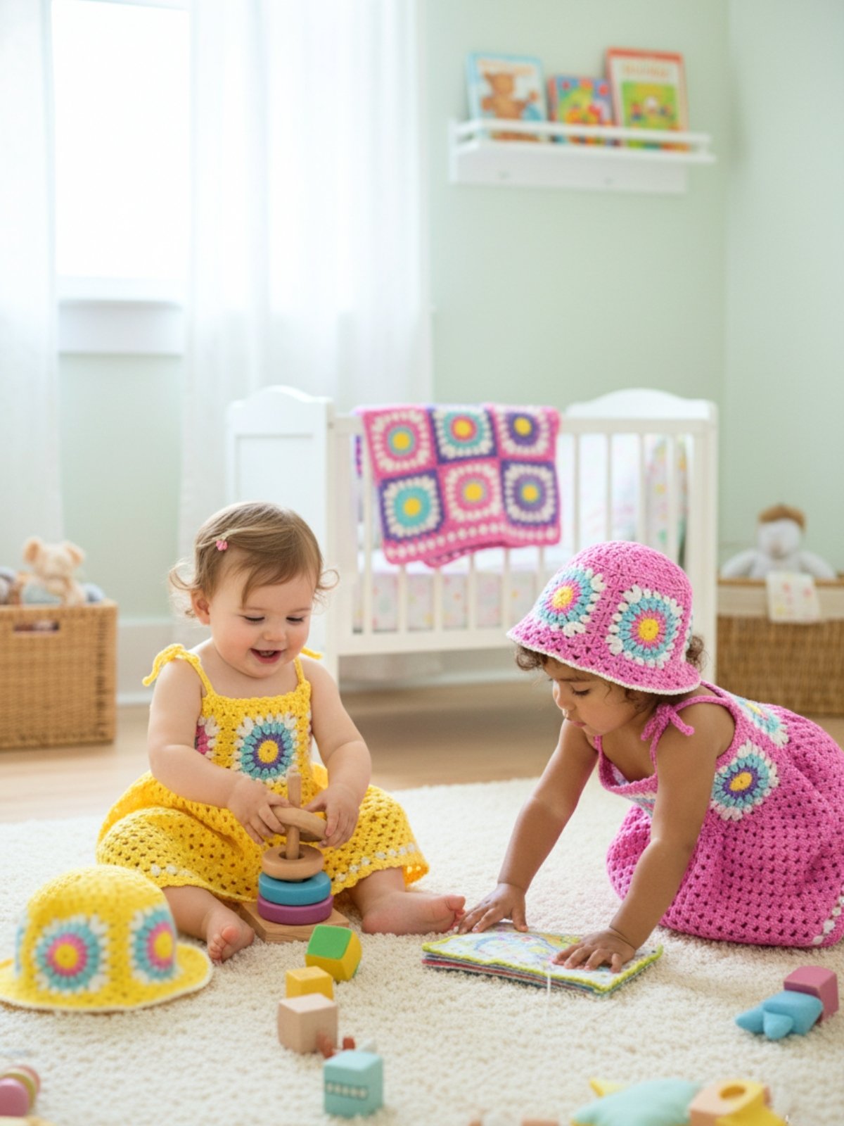 Radiant Rays Baby Blanket Crochet Pattern | Sunburst Granny Square Baby Blanket | Easy Crochet PDF Pattern | product image (8)