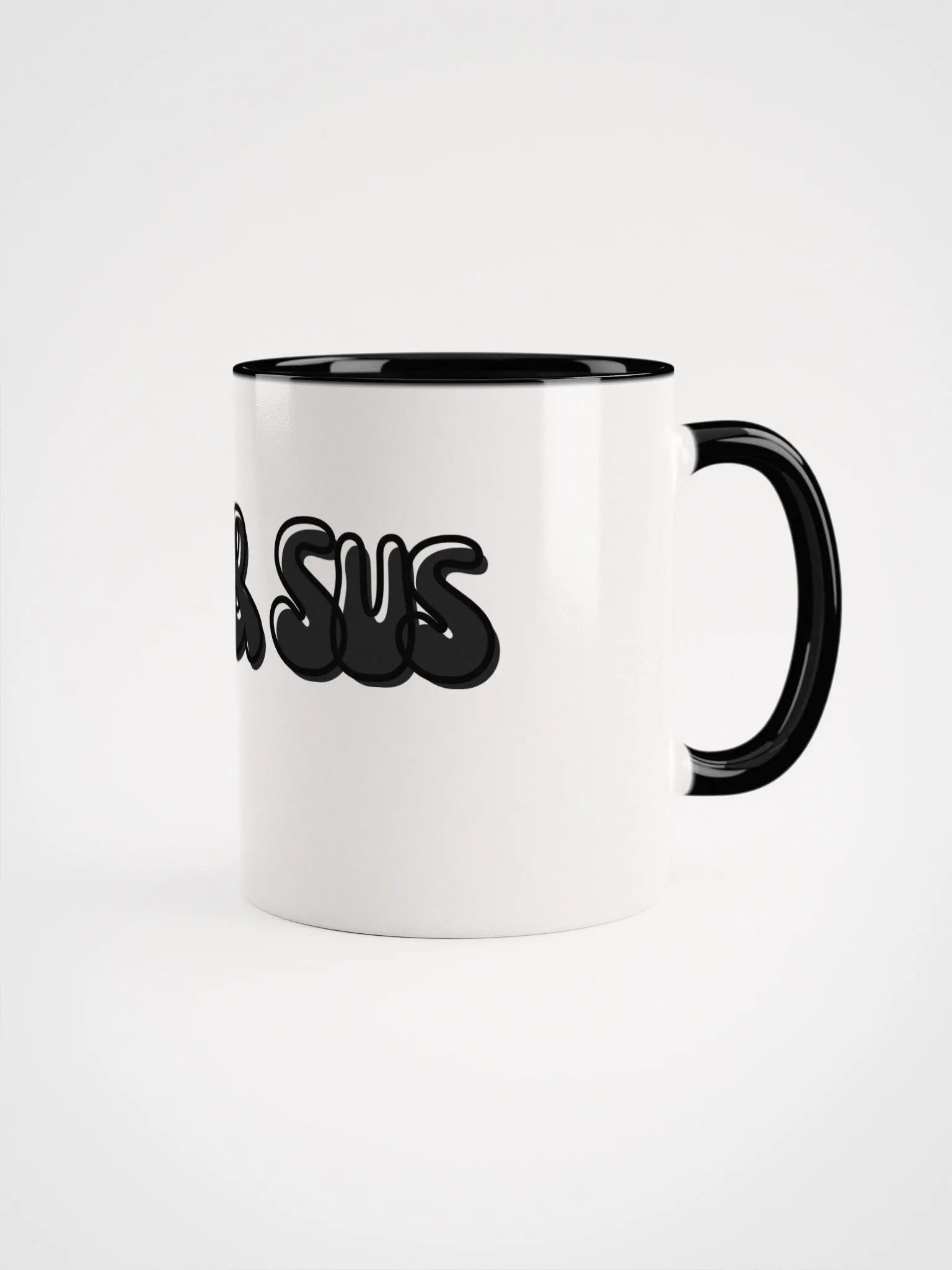 18+ & Sus Mug Black, White Mug with Black Inside product image (2)