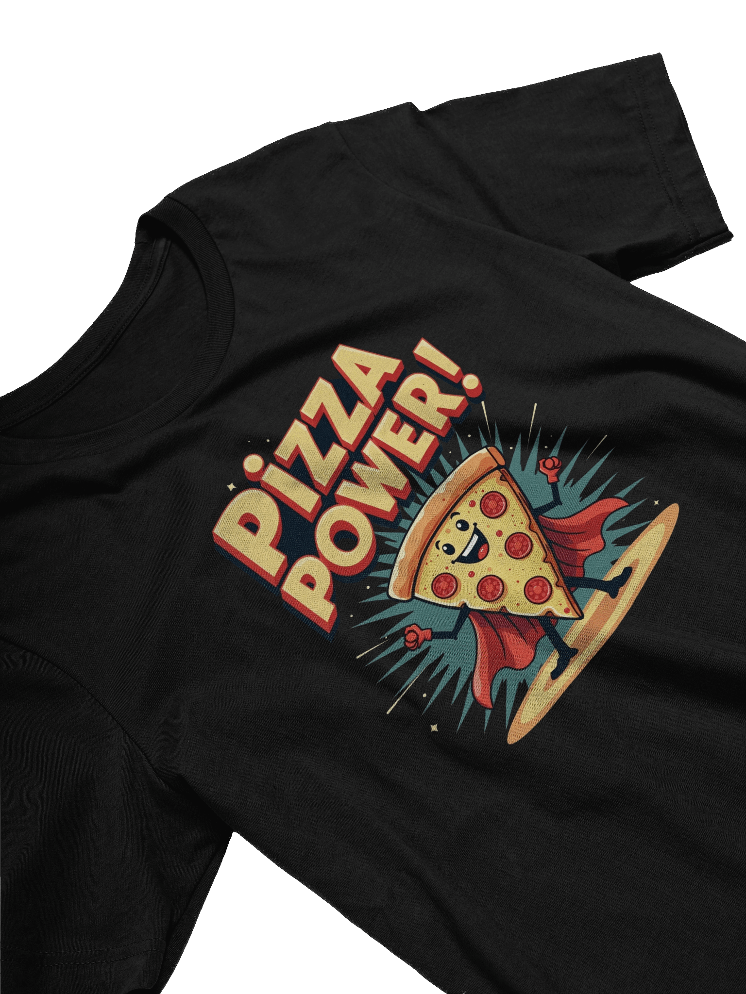 Pizza Power T-Shirt | Funny Superhero Food Tee | Pizza Lover Character Shirt | Comic Style Design product image (3)