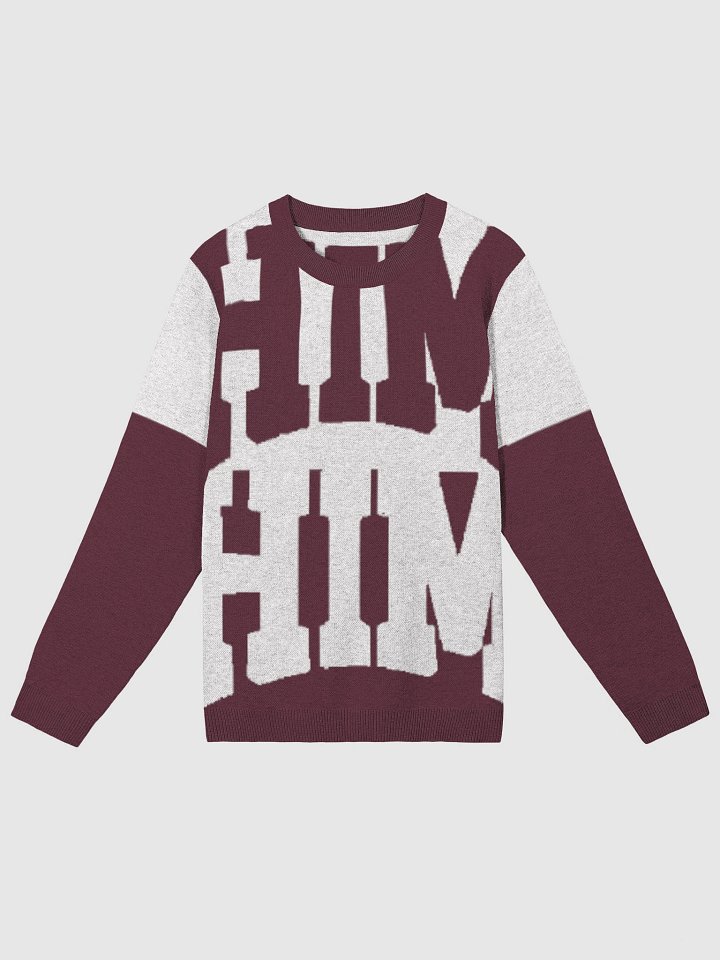 HIM Maroon Offset Knitted Crewneck Sweater product image (5)