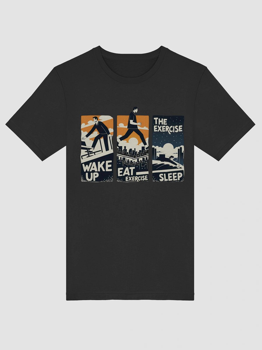 Clean-Line Daily Routine Art | Wake-Eat-Exercise-Sleep Print Soft T-Shirt product image (37)