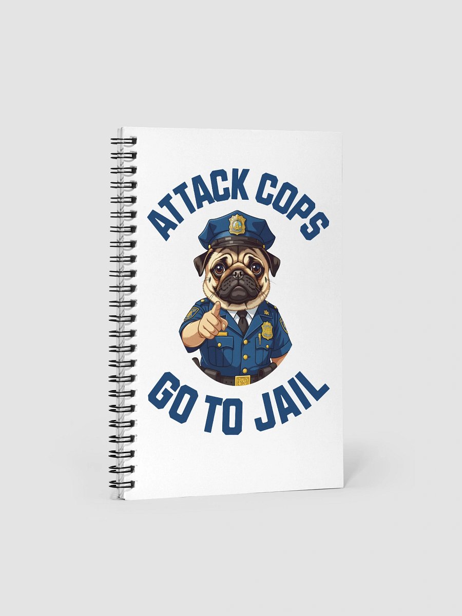 "Attack Cops Go to Jail" Spiral notebook - blue ink product image (1)