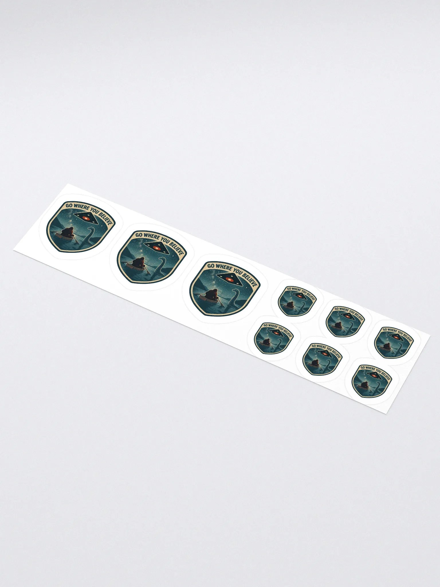 "Go Where You Believe" Cryptid & UFO Adventure Stickers product image (1)