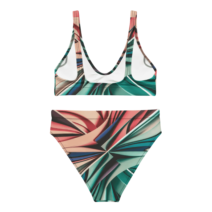 TDS Music Recycled High Waisted Bikini Set in Abstract Colors (XS-3XL) product image (6)
