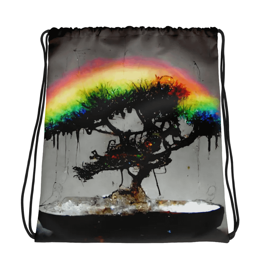 Surreal Rainbow Bonsai Drawstring Bag product image (1)