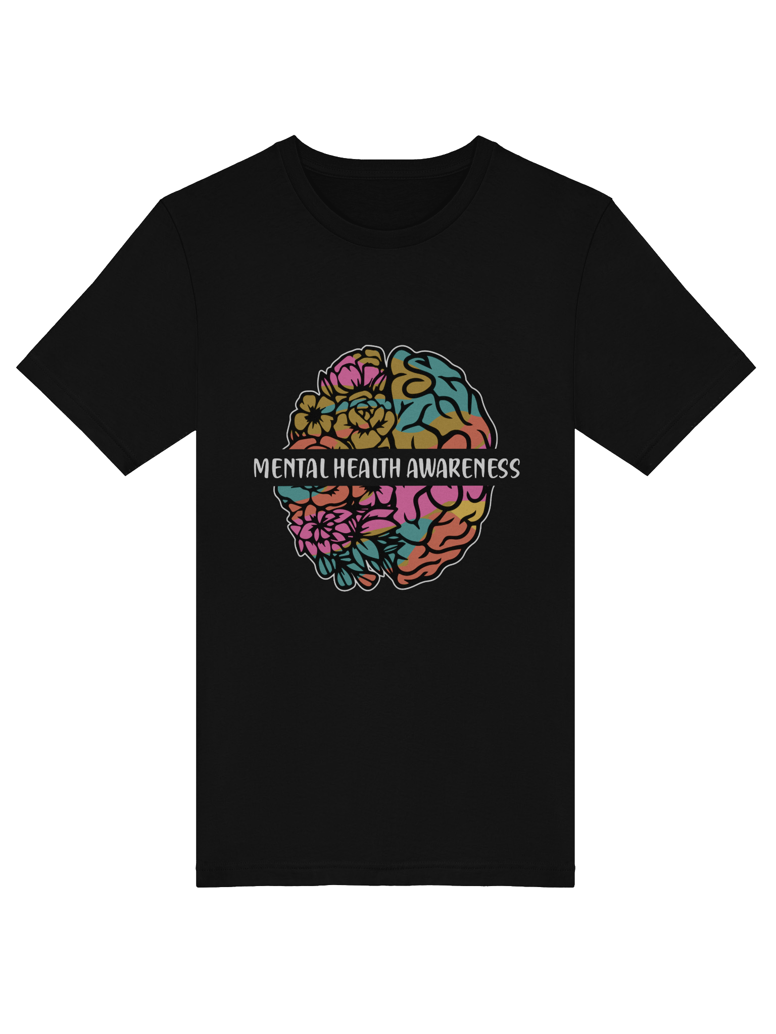 Mental Health Awareness Floral Brain T-Shirt – Mind Meets Healing | Mental Health Awareness product image (30)