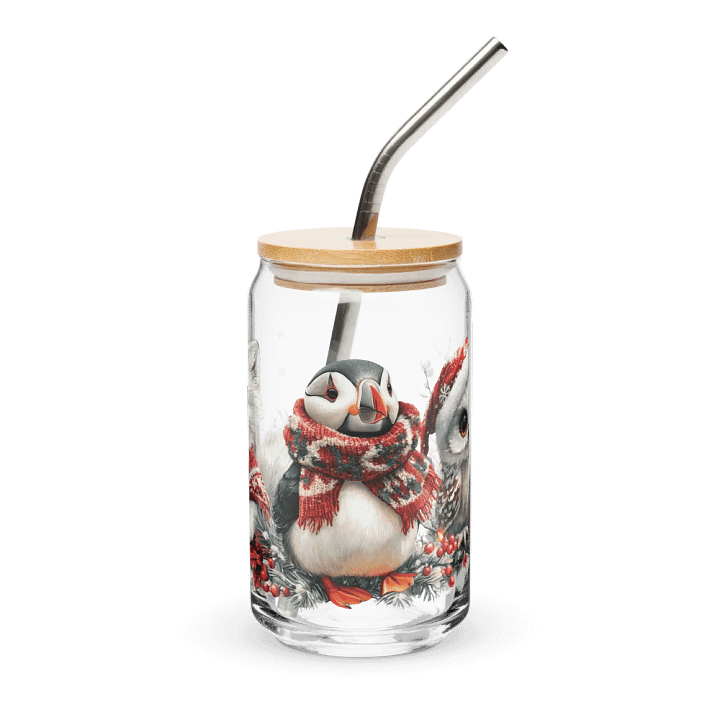 Winter Critter Can-Shaped Glass Sipper product image (1)
