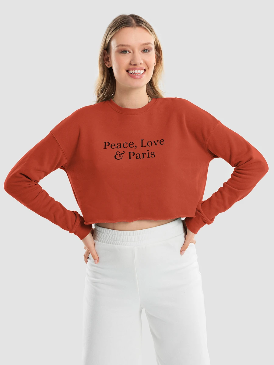 Peace, Love and Paris Crop Sweatshirt | Black Ink product image (27)