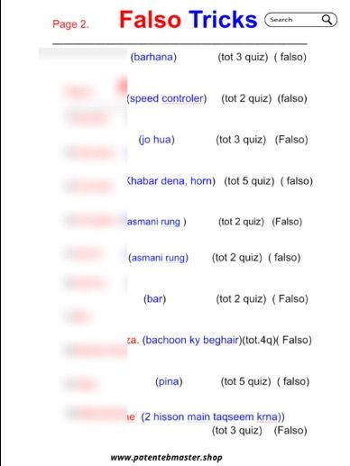 Patente B Tricks Book in PDF - Download Guess Book - Trucchi Patente B libro Urdu product image (5)