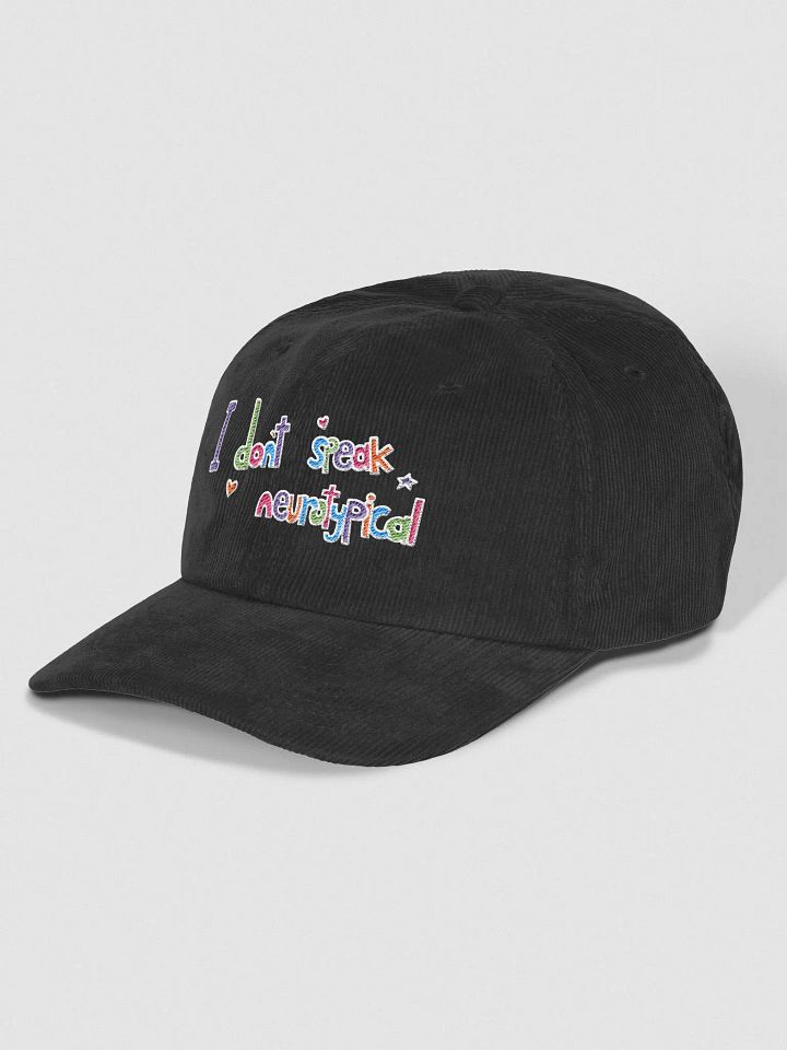I don't speak neurotypical - black corduroy dad hat product image (2)