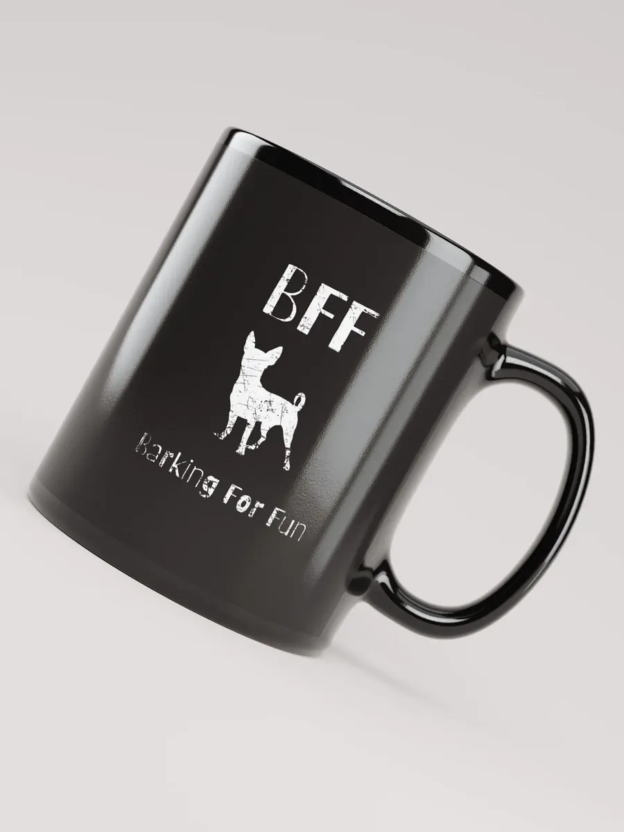 Chihuahua BFF Barking for fun, funny pun, cute joke, noisy dog, ambidextrous left-handed right-handed tea coffee mug product image (4)