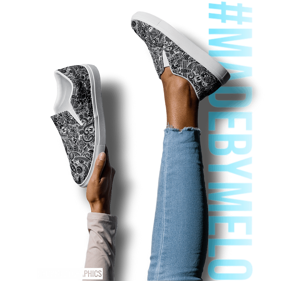 Dark Space Scribble - Women's Slip-ons | #MadeByMELO product image (3)
