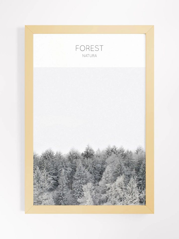 Natura Forest Winter Landscape Poster – Framed Tranquil Nature Wall Art | Minimalist Snowy Scenery | Premium Décor for Homes and Offices product image (2)