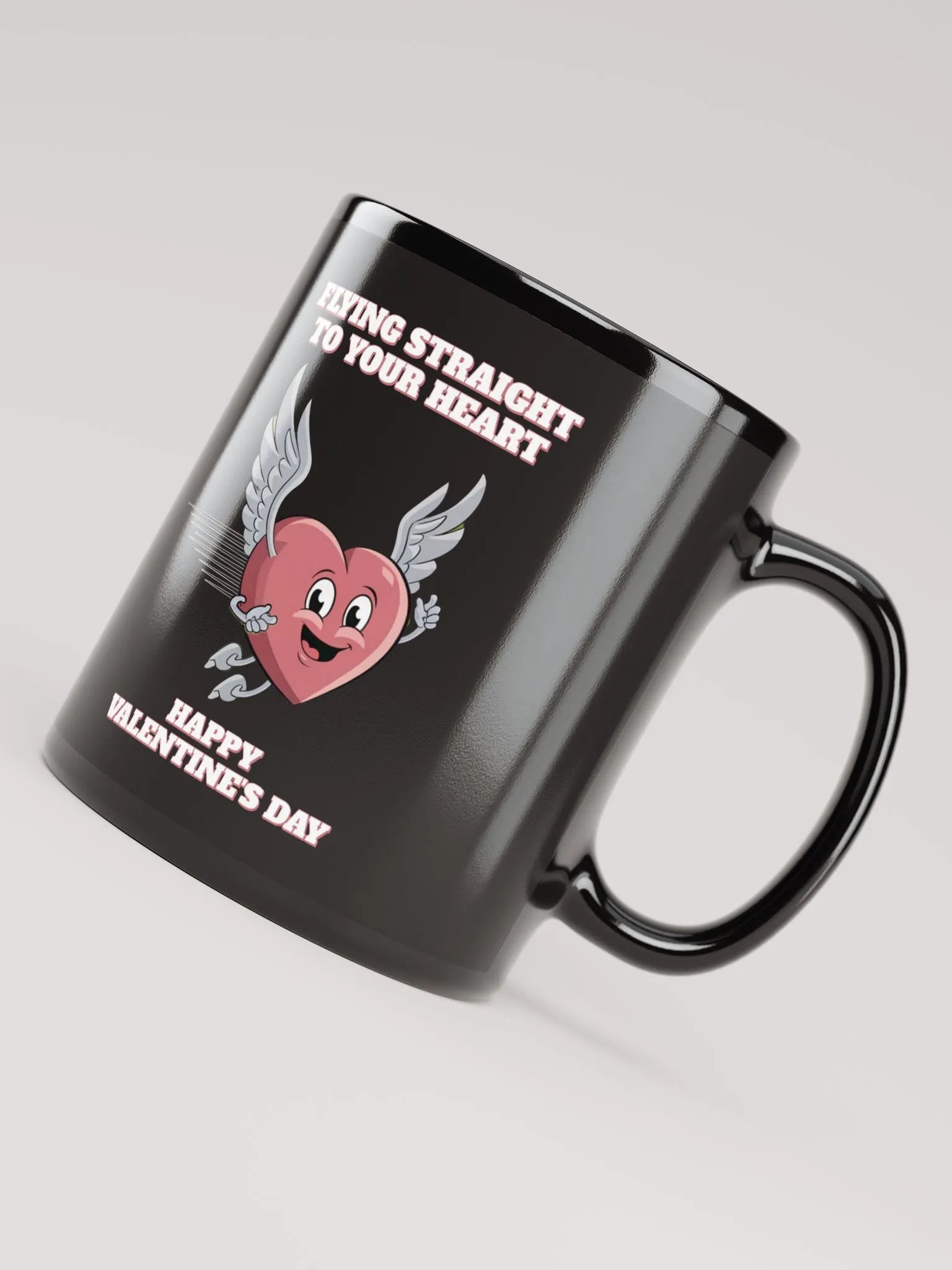 Flying Straight To Your Heart - Happy Valentine's Day Black Mug product image (8)