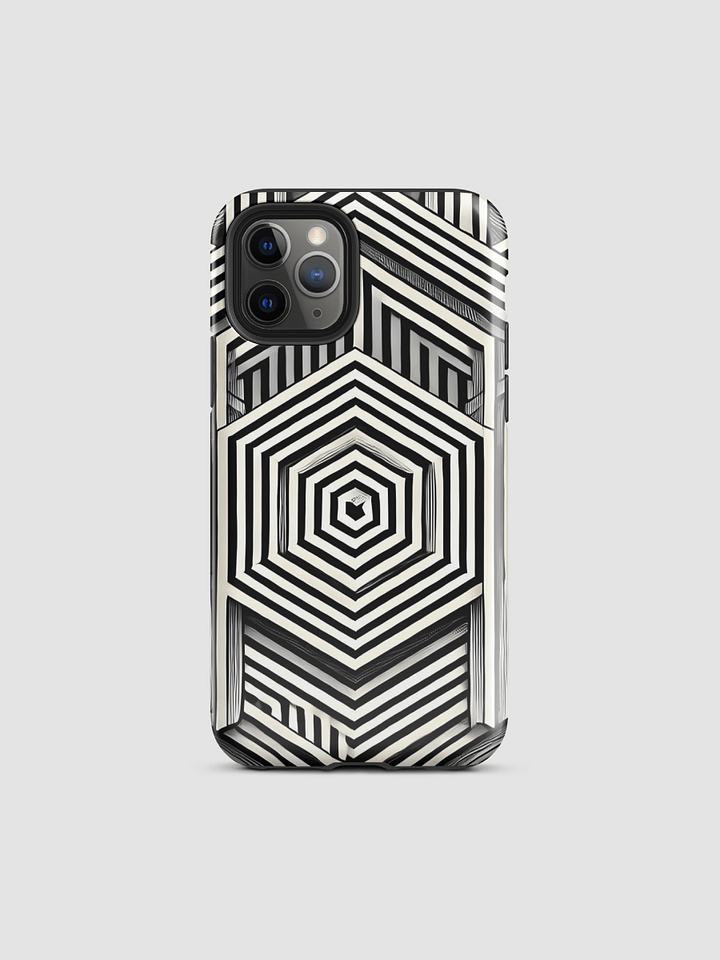 Hypnotic Geometric iPhone Tough Case - Black & White Illusion Design product image (2)
