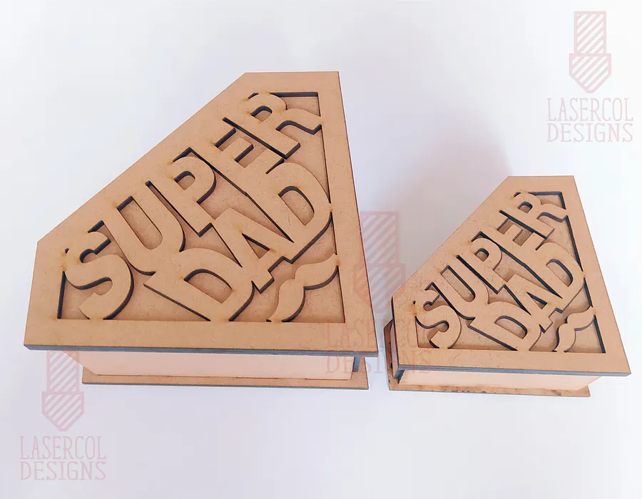 Superdad Box (Two Sizes) - Laser Cut Files product image (6)
