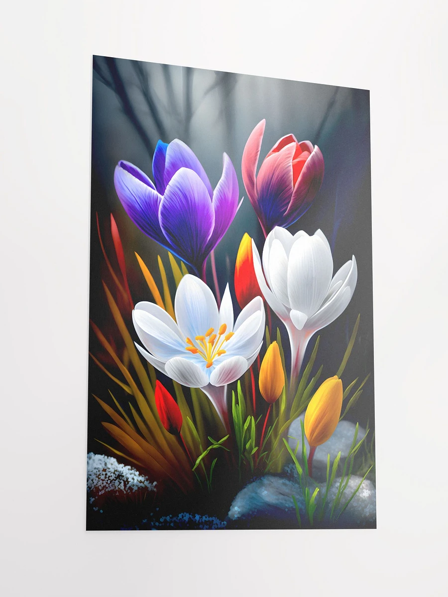 Radiant Spring Crocus Garden - Elegant Bloom Art Print Matte Poster product image (4)