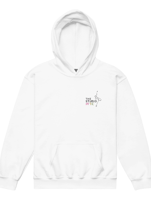 Youth Hoodie | White with Main Studio Logo Double Sided product image (2)