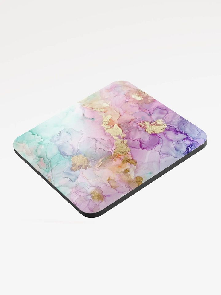 Multicolor Alcohol Ink Glossy Cork Coaster by Treasure Pie product image (2)