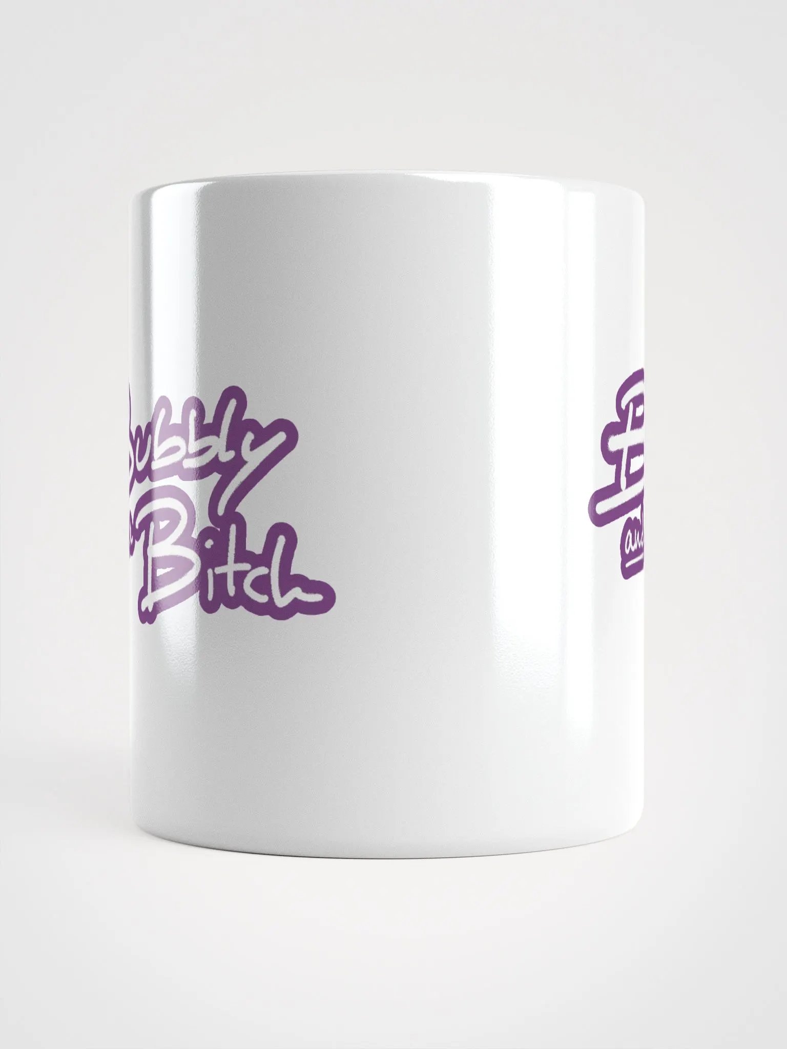 Bubbly and a B*tch (lined design, #763D7D) glossy white mug product image (10)