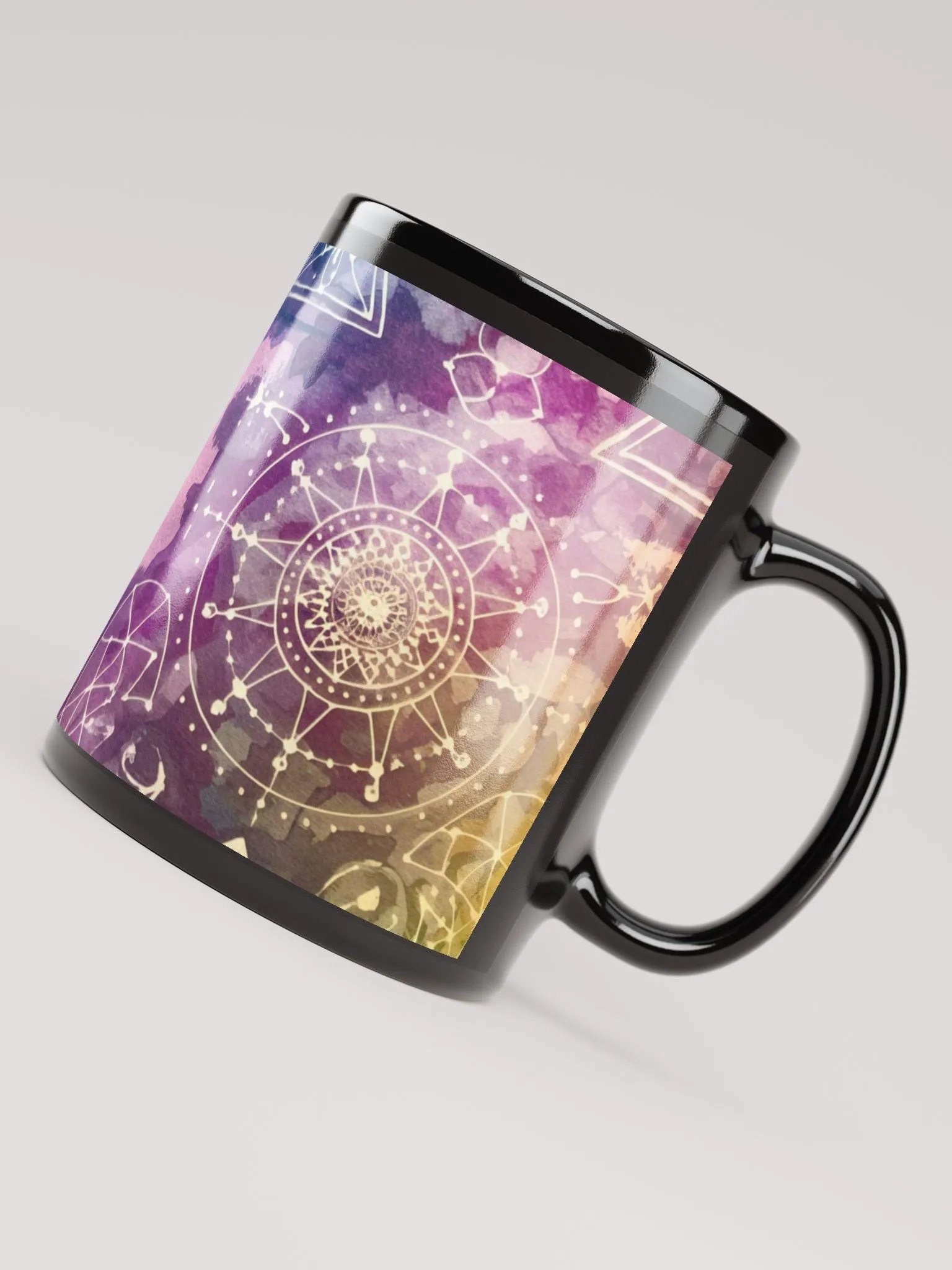 Sacred Geometry, Glossy Black Mug product image (5)