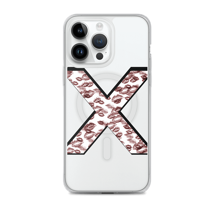 White X Burgundy Lipstick Kisses Phone Case product image (1)