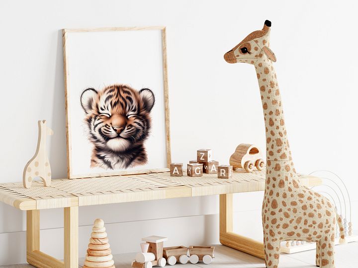 Happy Baby Tiger Nursery Decor Print product image (2)