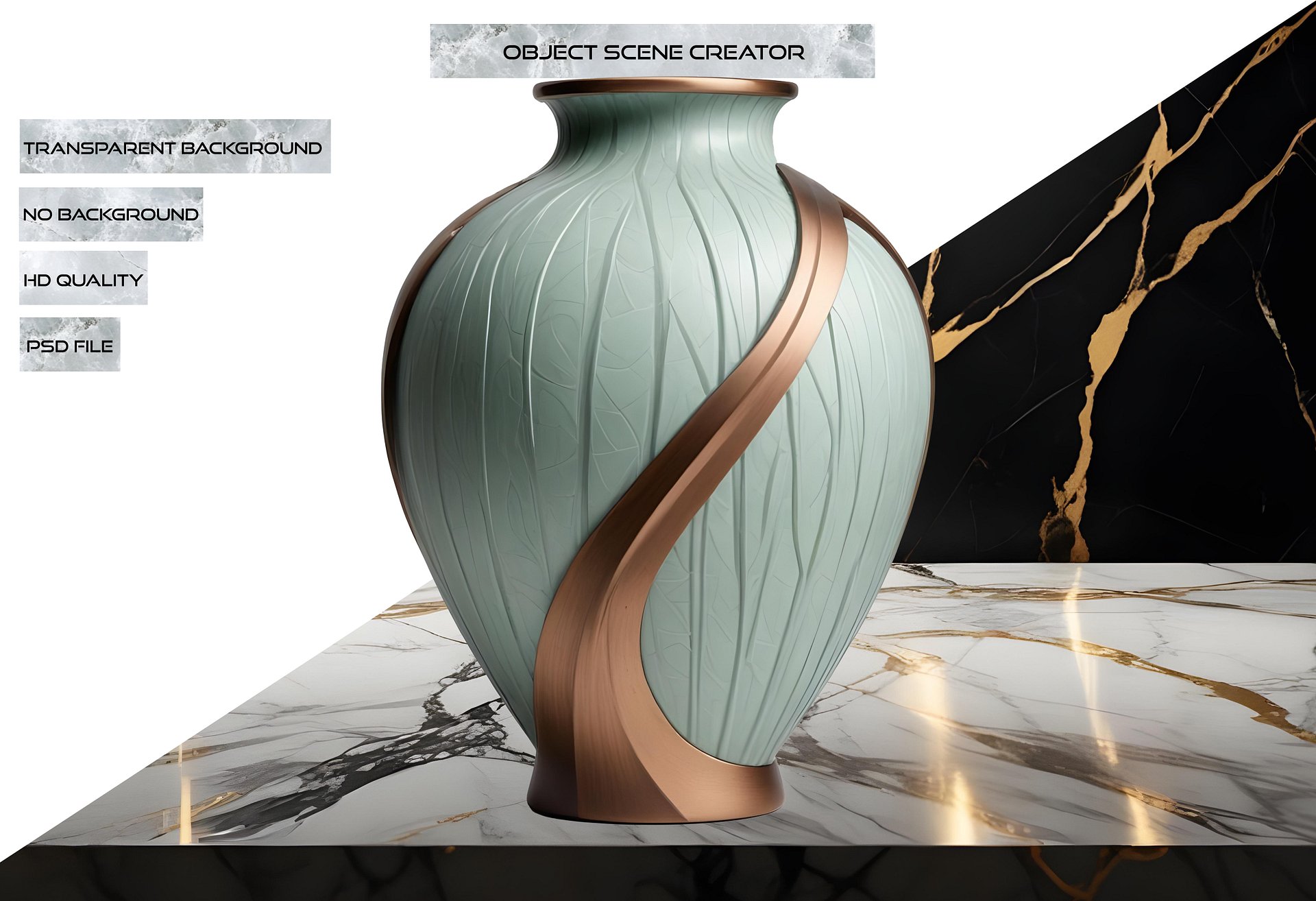 Gatsby Grace – Art Deco Ceramic Vase PNG product image (2)