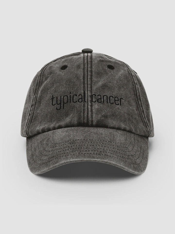 Typical Cancer Black on Black Vintage Wash Dad Hat product image (1)