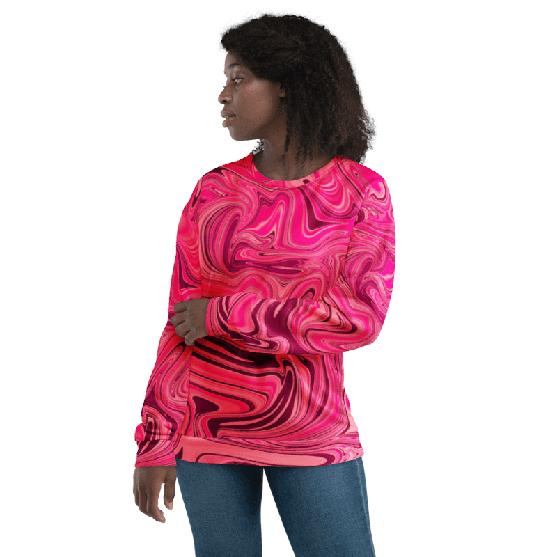 Sweatshirt - Shades of Magenta Pink Digital Fluid Art product image (10)